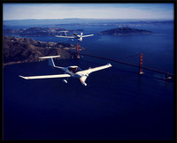 Diamond Katanas in formation over the Golden Gate Bridge