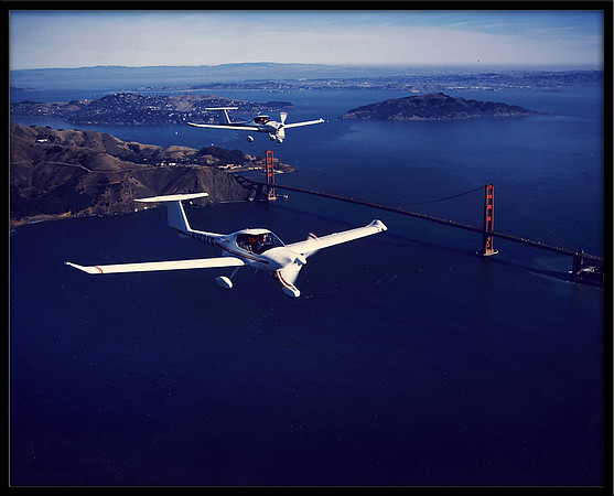 Diamond Katanas in formation over the Golden Gate Bridge